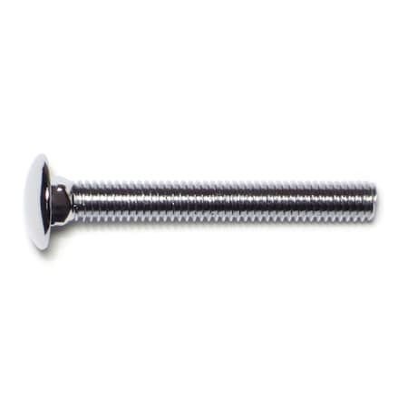 Midwest Fastener Carriage Bolt, Square Neck, 18 (Coarse), 2-1/2 in L, Steel, Chrome, 5 PK 74131
